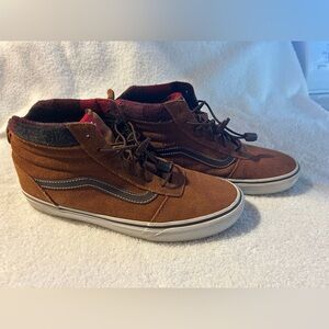 Vans Sk8 Ward All Weather MTE Boots M 8.5 Brown Buffalo Plaid Flannel